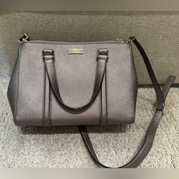 Kate Spade ♠️ Newbury Lane Small Loden Satchel - Metallic Grey - Picture 2 of 16
